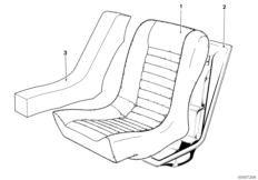 Fotel tylny z pokryciem/Siedzisko (52_0433) dla BMW 6' E24 M635CSi Cou ECE