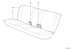 Fotel tylny, elementy pojedyncze (52_0441) dla BMW 3' E30 318i 2-d ECE