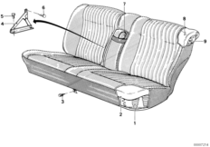 Fotel tylny, trzpień sprężyny/pokrycie (52_0450) dla BMW 5' E12 530i Lim USA