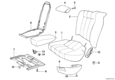 Fotel tylny 2-siedz./Elementy pojed. (52_0461) dla BMW 7' E32 735iL Lim USA