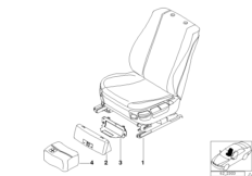 Fotel przedni kompletny (52_0638) dla BMW 7' E38 728i Lim ECE