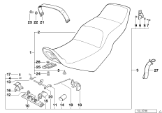 Siedzenie  wkładane podwójne (52_3686) dla BMW K 100 RS 83 (0502,0503,0513) USA