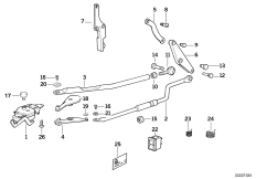 Układ drążków el.-mech. dachu składanego (54_0173) dla BMW 3' E30 M3 Cab ECE