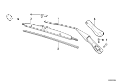Elementy poj. ramienia wycieraczki (61_0867) dla BMW 7' E32 750i Lim ECE