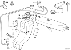 Elem. poj. instalacji spryskiwacza szyb (61_0018) dla BMW 5' E34 525i Lim USA