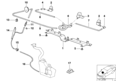 Elem. poj. instalacji spryskiwacza szyb (61_0136) dla BMW 7' E38 740i Lim USA