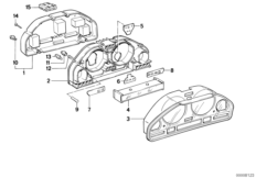Tablica przyrządów-poj. części (62_0013) dla BMW 5' E34 525i Lim USA
