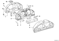 Tablica przyrządów-poj. części (62_0524) dla BMW 7' E32 750iL Lim ECE