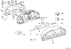 Tablica przyrządów-poj. części (62_0016) dla BMW 5' E34 525i Lim USA