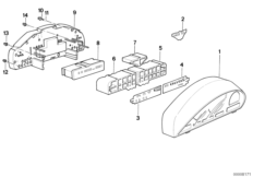 Tablica przyrządów-poj. części (62_0084) dla BMW 8' E31 850Ci Cou USA