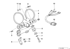 Wspornik przyrządów (62_0257) dla BMW R 80 R Mystik 94 ECE