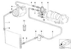 Przewody czynnika chłodniczego (64_2130) dla BMW 3' E36 325i Lim USA