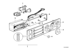 Panel obsługi klimatyzacji z mikrofiltr. (64_0565) dla BMW 5' E34 535i Lim USA