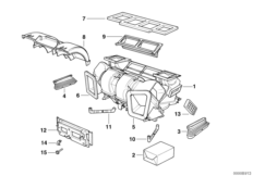 Części obudowy autom.klimatyzacji (64_0613) dla BMW 7' E38 740i Lim USA