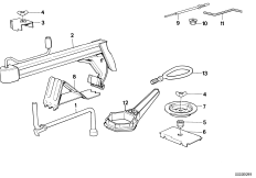 Komplet narzędzi/podnośnik samoch. (71_0029) dla BMW 6' E24 635CSi Cou USA