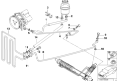Hydr. układ kier./przewody oleju (32_0723) dla BMW 5' E39 530i Lim ECE