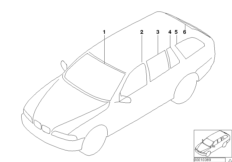 Oszklenie (51_2400) dla BMW 5' E39 525i Tou ECE
