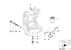 Dopływ oleju-filtr oleju (11_1852) dla BMW A61 (9251) ECE