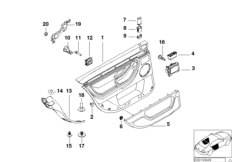 Tapicerka drzwi tył-boczna pod. pow. (51_2805) dla BMW 7' E38 740i Lim USA