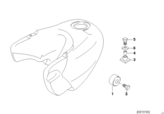 Mocowanie zbiornika paliwa (16_0333) dla BMW F 650 94 (0161) ECE