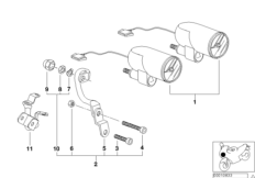 Zest. dopos. - obrotomierz z zegarem (62_0266) dla BMW R 850 R 94 (0401,0406) USA