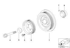 Napęd pasowy-amortyzator drgań (11_2056) dla BMW 3' E46 316i 1.6 Lim PHL