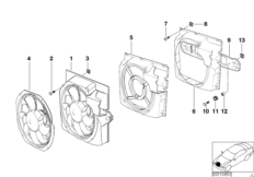 Wentylator ciśnieniowy i elementy dod. (64_0812) dla BMW 3' E36 318is Cou USA