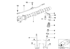 Sterowanie zaworów-wałek rozrządu/Smar. (11_2061) dla BMW 3' E46 318i Lim PHL