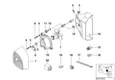 Wentylator dodatkowy i elementy dodatk. (17_0132) dla BMW R 1100 R 94 (0402,0407) USA