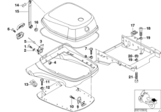 Skrzynka urządzenia radiowego elem.dod. (65_0444) dla BMW R 1100 R 94 (0402,0407) USA