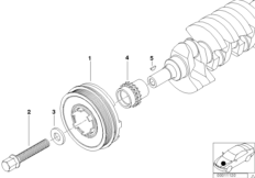 Napęd pasowy-amortyzator drgań (11_2093) dla BMW 3' E46 320d Lim ECE