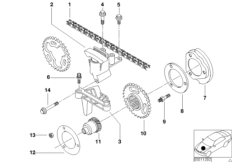 Mechanizm ster.-łańcuch ster./wlot (11_2171) dla BMW X3 E83 X3 3.0i SAV ECE