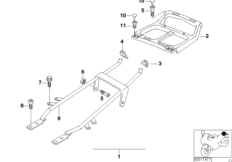 Kpl. uchwytu bagażowego (46_0317) dla BMW R 1100 RS 93 (0411,0416) USA