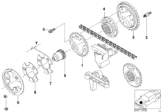 Mechanizm ster.-łańcuch ster./wylot (11_2182) dla BMW 3' E46 320i Lim ECE