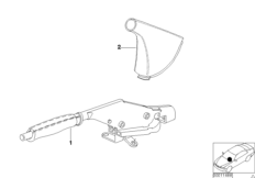 Ind. dźwignia hamulca ręcznego/osłona (91_0096) dla BMW 5' E39 535i Lim ECE