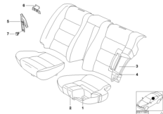 Fotel tylny 2-siedz./Elementy pojed. (52_0468) dla BMW 5' E34 M5 3.6 Lim USA