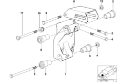 Elementy mocujące prądnicy (12_0220) dla BMW 5' E34 518i Lim ECE