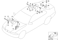 Czujnik regulacji zasięgu świateł (33_0848) dla BMW 3' E46 318Ci Cab ECE