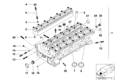 Głowica cylindrowa (11_7542) dla BMW 5' E39 525i Lim ECE