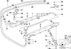 Zawory i przewody instalacji wtryskowej (13_1442) dla BMW 8' E31 850Ci Cou USA