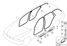Osłona krawędzi / osłona wejścia (51_2392) dla BMW 5' E39 520i Tou ECE