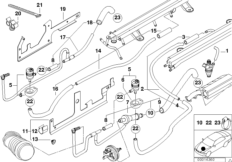 Zawory i przewody instalacji wtryskowej (13_0628) dla BMW 7' E38 750iL Lim USA