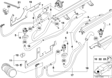 Zawory i przewody instalacji wtryskowej (13_0629) dla BMW 7' E38 750i Lim ECE