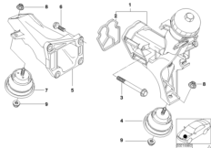 Zawieszenie silnika (22_0032) dla BMW 3' E46 320d Lim ECE