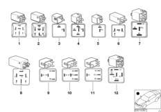 Various relays and modules (61_0925) dla BMW 8' E31 840i Cou ECE