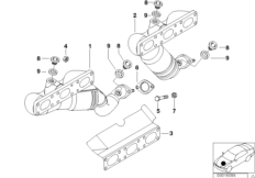 Kolektor wydechowy z katalizatorem (11_7531) dla BMW 5' E39 523i Tou ECE