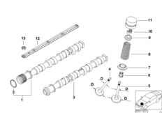Sterowanie zaworów-wałek rozrządu/Smar. (11_7558) dla BMW 5' E39 540i Lim USA