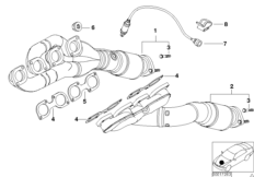 Kolektor wydechowy z katalizatorem (11_2283) dla BMW 5' E39 540i Tou USA