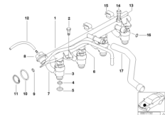 Instalacja wtryskowa/Zawór wtryskowy (13_0637) dla BMW 3' E46 316i 1.6 Lim PHL