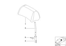 Fotel tylny, zagłówki (52_2377) dla BMW 3' E46 318Ci Cou ECE